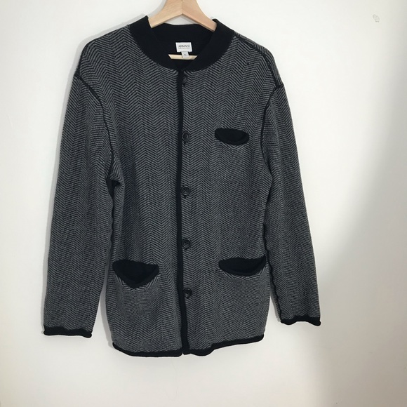 Armani Collezioni Grey Button Up Sweater - Picture 7 of 14